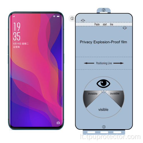 Privatumo ekrano apsauga, skirta Oppo Find X